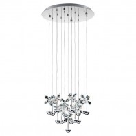 Eglo-Pianopoli H/L 43X2.5W & H/L 15X2.5W LED 3000K Chrome & Crystal Pendant Light